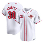 Cincinnati Reds #30 Ken Griffey Player White Fotopoulosg Home Limited Stitched Jerseys