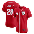 Cincinnati Reds #28 Eugenio Su¨¢rez Player Red Fotopoulosg Limited Elite Home Game Stitched Jerseys