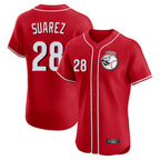 Cincinnati Reds #28 Eugenio Su¨¢rez Player Red Fotopoulosg Limited Elite Home Game Stitched Jerseys