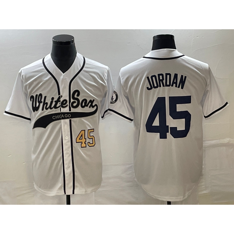 Chicago White Sox #45 Michael Jordan Number White Fotopoulosg Cool Base Stitched Jersey