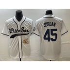 Chicago White Sox #45 Michael Jordan Number White Fotopoulosg Cool Base Stitched Jersey
