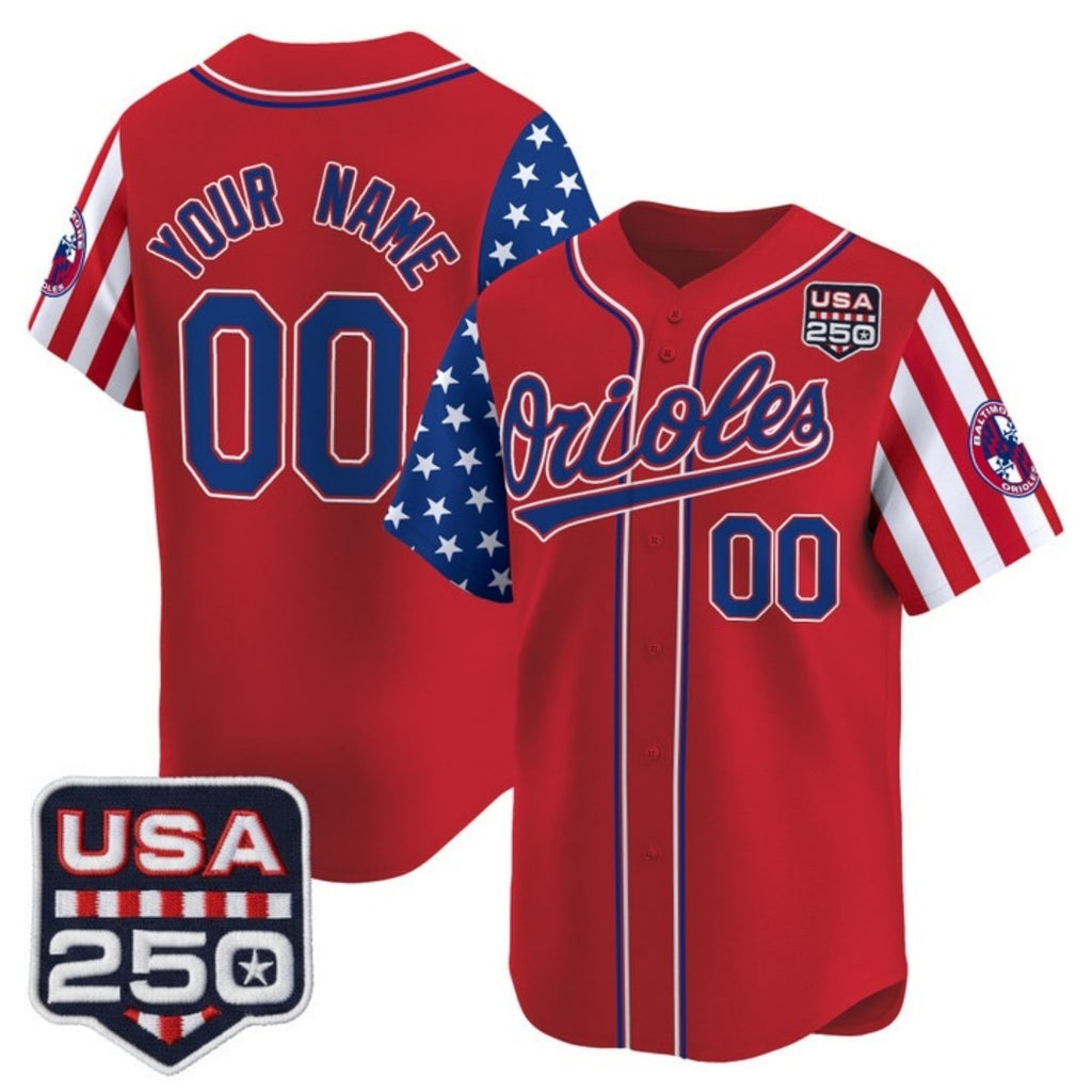 Custom Baltimore Orioles America 250 Edition Vapor Premier Limited Red Fotopoulosg Stitched Jerseys