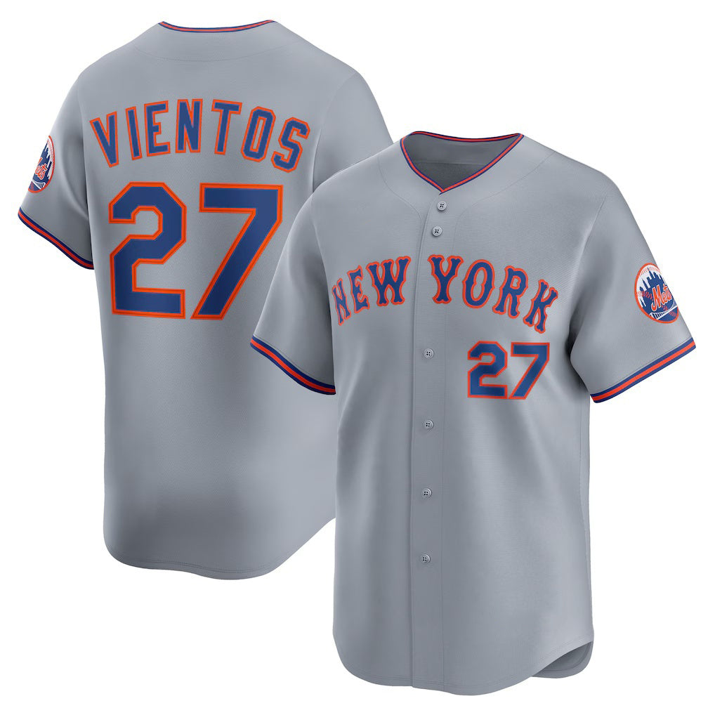 New York Mets #27 Mark Vientos Gray Fotopoulosg All-Star Limited Jersey