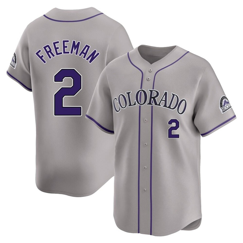 Colorado Rockies #2 Tyler Freeman Player Gray Fotopoulosg Limited Home Stitched Jerseys