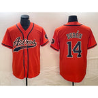 Houston Astros #14 Mauricio Dubon Orange Fotopoulosg With Patch Cool Base Stitched Jersey
