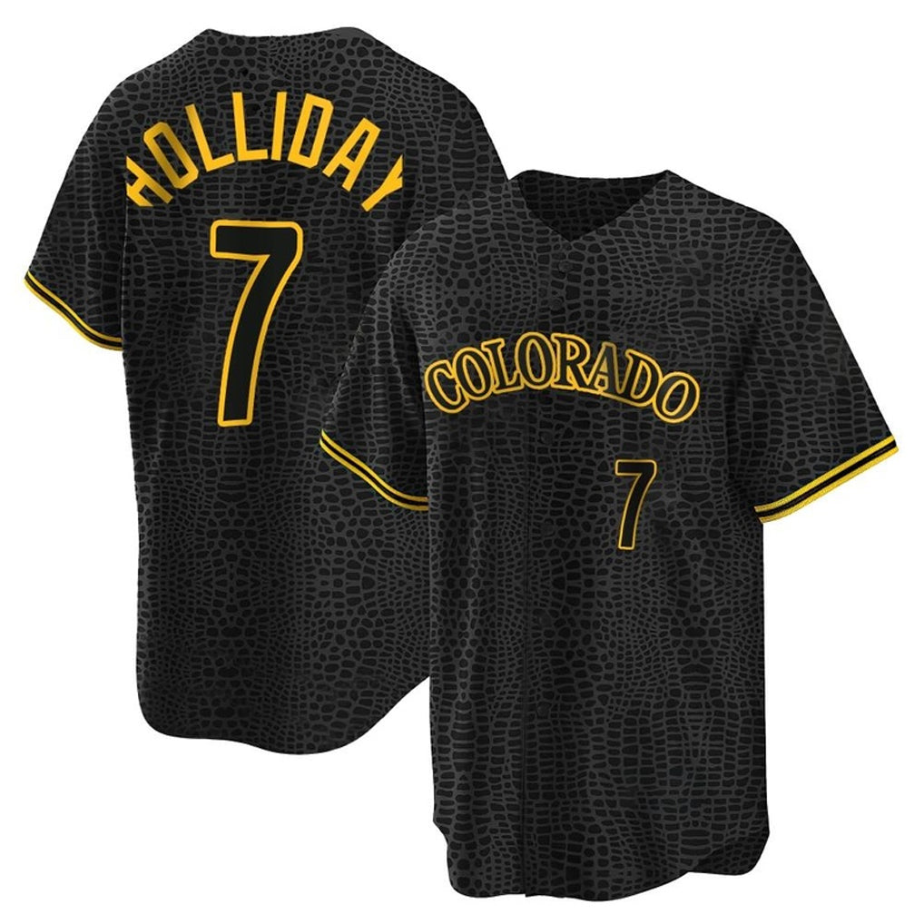 Colorado Rockies #7 Matt Holliday Player Black Fotopoulosg Snake Skin City Home Game Stitched Jerseys