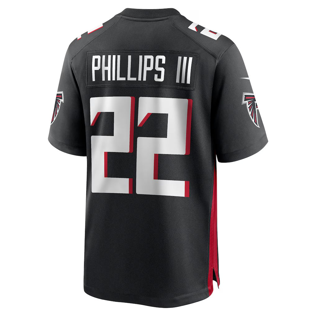 A.Falcons #22 Clark Phillips III Black Fotopoulosg Team Game Jersey
