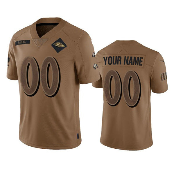Custom B.Ravens Active Player 2023 Brown Fotopoulosg Salute To Service Limited Stitched Jersey