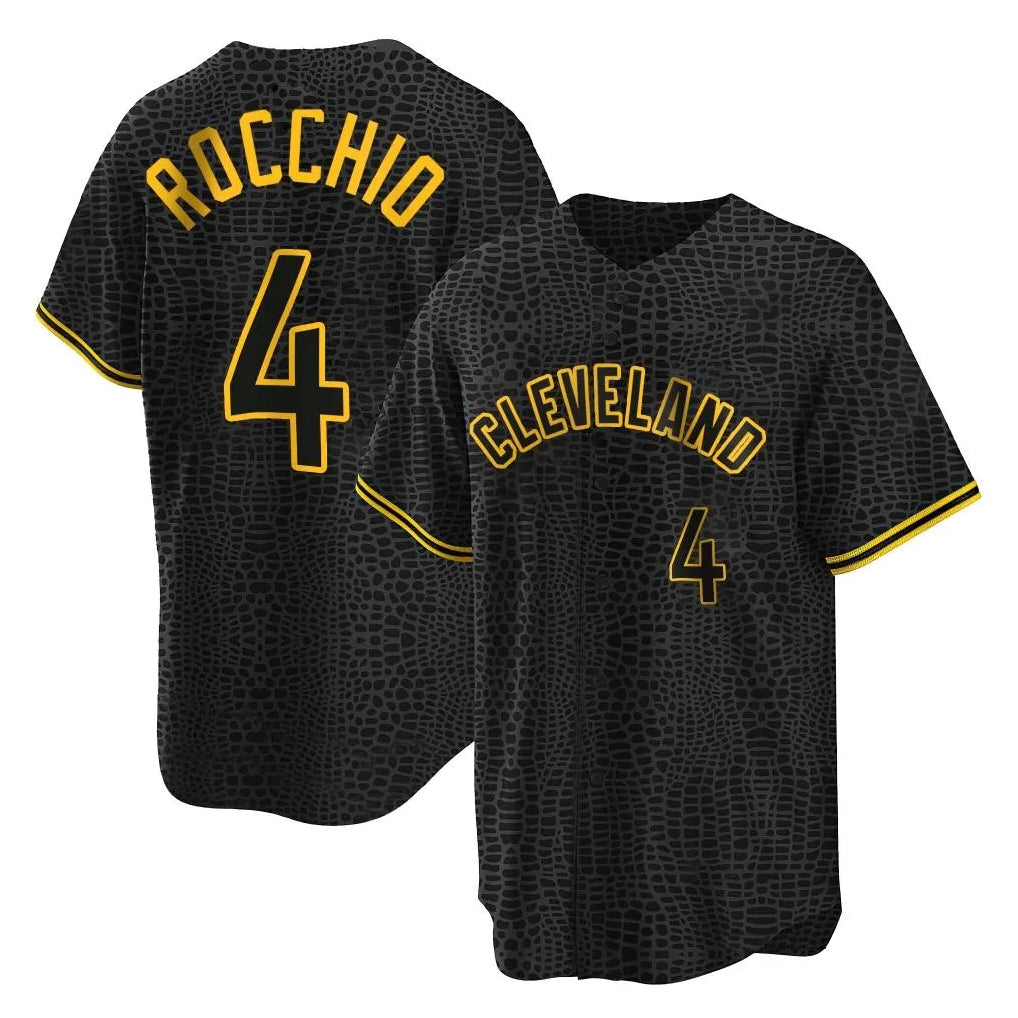 Cleveland Guardians #4 Brayan Rocchio Player Black Fotopoulosg Snake Skin City Home Game Stitched Jerseys