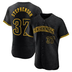 Cincinnati Reds #37 Tyler Stephenson Player Black Fotopoulosg Snake Skin City Limited Elite Home Stitched Jerseys