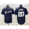 Atlanta Braves #20 Marcell Ozuna Black Fotopoulosg Cool Base Stitched Jersey