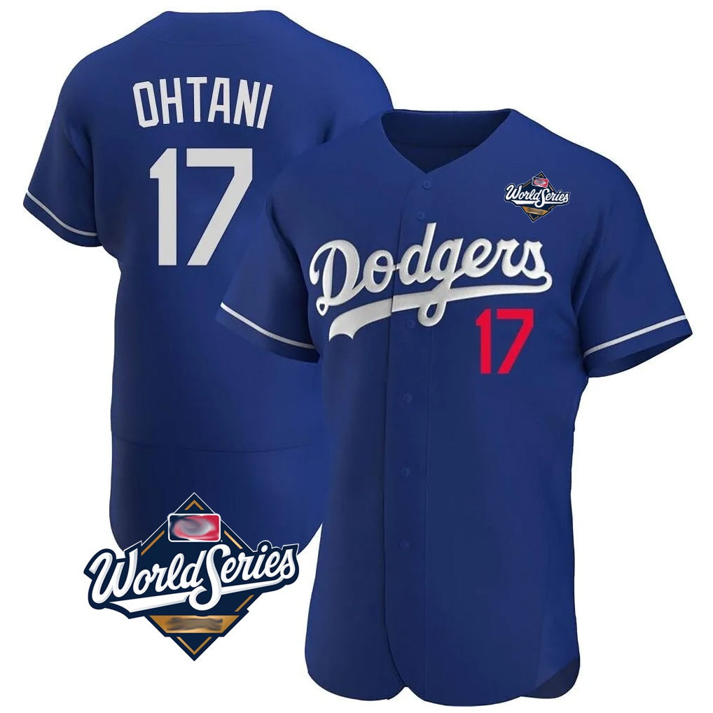 Los Angeles Dodgers #17 Shohei Ohtani Player Royal Fotopoulosg World Series Limited Elite Home Stitched Jerseys