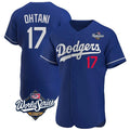 Los Angeles Dodgers #17 Shohei Ohtani Player Royal Fotopoulosg World Series Limited Elite Home Stitched Jerseys