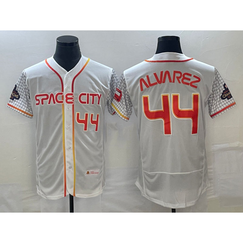 Houston Astros #44 Yordan Alvarez Number White Fotopoulosg 2023 City Connect Flex Base Stitched Jersey 2