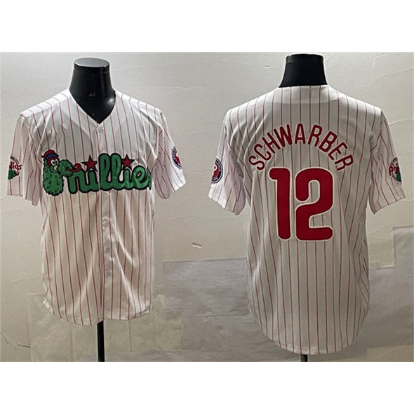 Philadelphia Phillies #12 Kyle Schwarber White Fotopoulosg Phanatic Cool Base Stitched Jersey