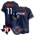 Houston Astros #11 Cam Smith Player Navy Fotopoulosg City Connect Texas Patch Vapor Premier Limited Home Stitched Jerseys