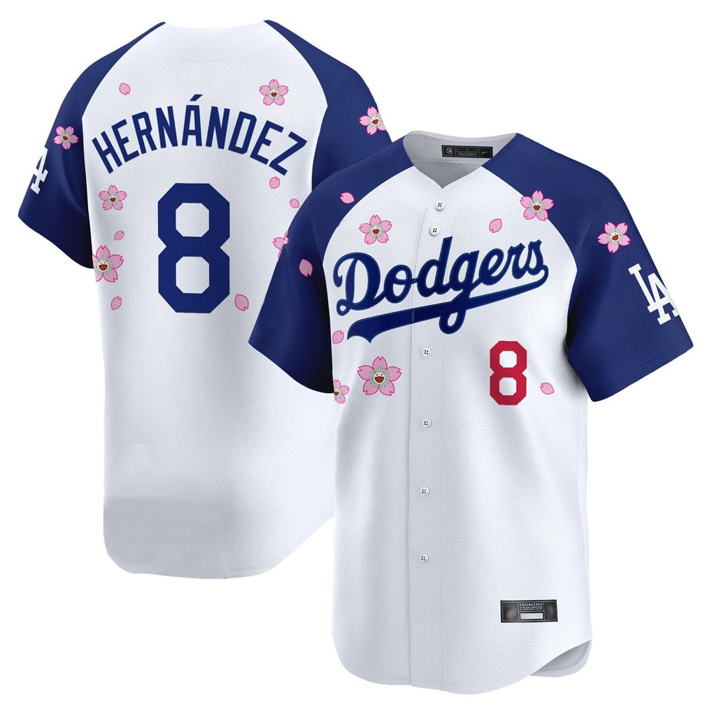 Los Angeles Dodgers #8 Enrique Hern¨¢ndez Player White-Royal Fotopoulosg Tokyo Series Vapor Premier Limited Stitched Jerseys