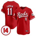Cincinnati Reds #11 Barry Larkin Player Red Fotopoulosg Vapor Premier Limited Home Stitched Jerseys
