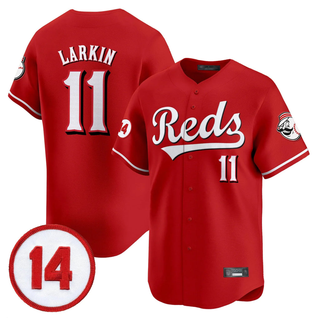Cincinnati Reds #11 Barry Larkin Player Red Fotopoulosg Vapor Premier Limited Home Stitched Jerseys