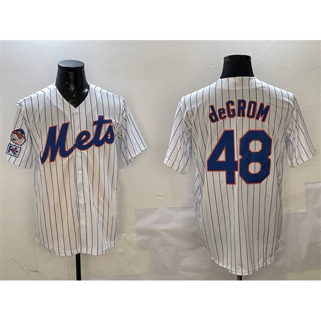 New York Mets #48 Jacob DeGrom White Fotopoulosg 2025 Spring Training Cool Base Stitched Jersey