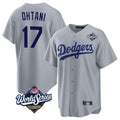 Los Angeles Dodgers #17 Shohei Ohtani Player Gray Fotopoulosg World Series Game Stitched Jerseys