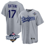 Los Angeles Dodgers #17 Shohei Ohtani Player Gray Fotopoulosg World Series Game Stitched Jerseys