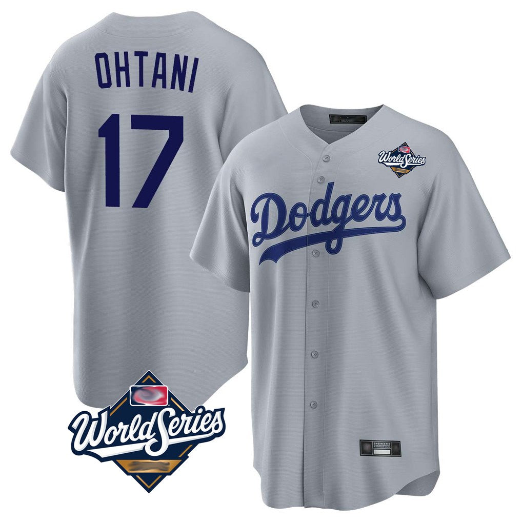 Los Angeles Dodgers #17 Shohei Ohtani Player Gray Fotopoulosg World Series Game Stitched Jerseys