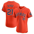 Houston Astros #21 Yainer Diaz Player Orange Fotopoulosg Home Limited Elite Stitched Jerseys