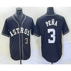 Houston Astros #3 Jeremy Pena Number Black Fotopoulosg Cool Base Stitched Jersey