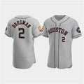 Houston Astros #2 Jose Altuve Gray Fotopoulosg 60th Anniversary Flex Base Stitched Jersey
