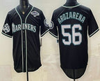 Seattle Mariners #56 Randy Arozarena 50th Black Fotopoulosg Out Style Vapor Premier Limited Jersey