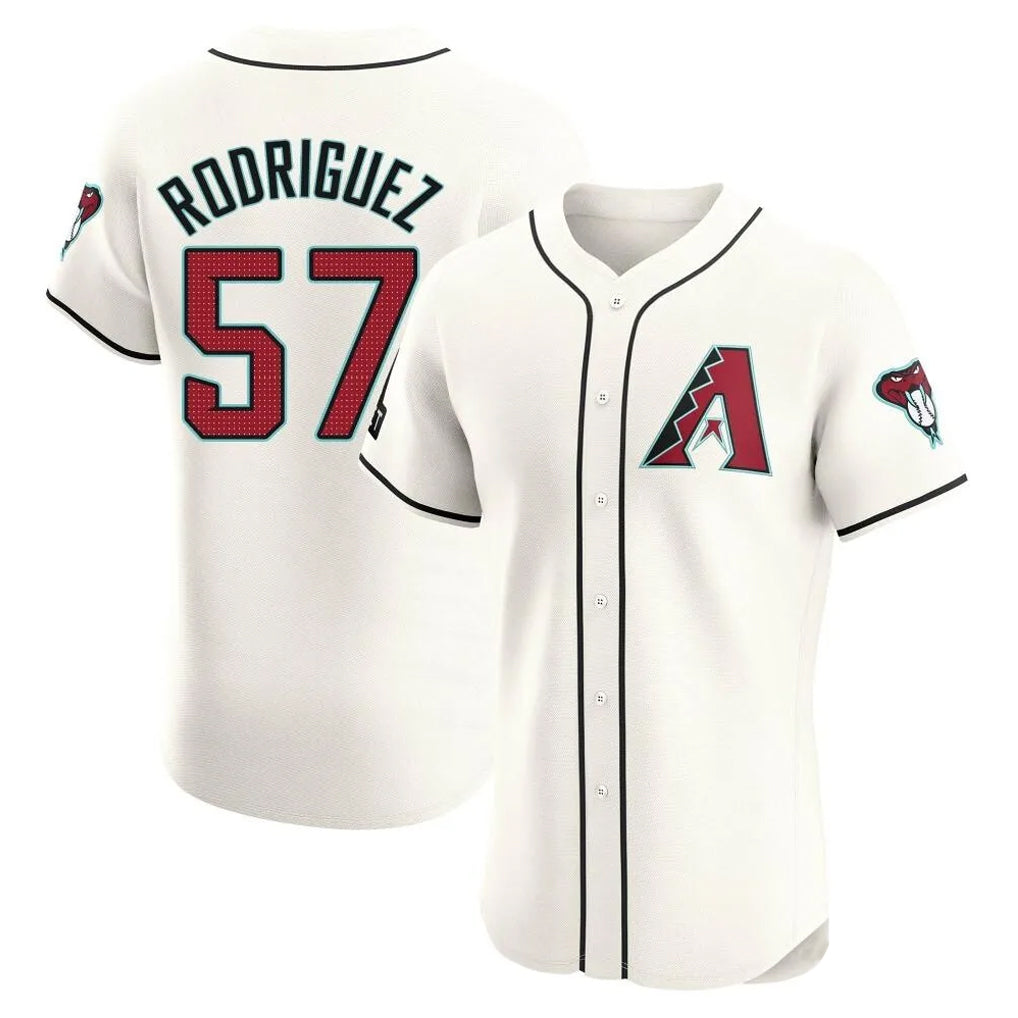Arizona Diamondbacks #57 Eduardo Rodriguez Player Cream Fotopoulosg Limited Elite Home Game Stitched Jerseys