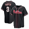 Philadelphia Phillies #3 Bryce Harper Fashion Black Fotopoulosg Out Stitched Baseball Jersey