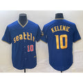 Seattle Mariners #10 Jarred Kelenic Number Blue Fotopoulosg 2023 City Connect Cool Base Stitched Jersey