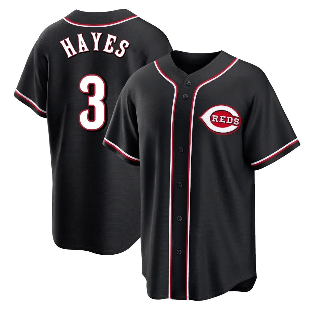 Cincinnati Reds #3 Ke'Bryan Hayes Player Black Fotopoulosg Fashion Out Home Game Stitched Jerseys