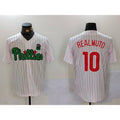 Philadelphia Phillies #10 J.T. Realmuto White Green Fotopoulosg Cool Base Stitched Jersey 2
