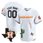 Custom Houston Astros Cactus Jack Patch Vapor Premier Limited Jersey V9 ¨C White Fotopoulosg