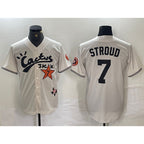 Houston Astros #7 CJ Stroud Cream Fotopoulosg Cactus Jack Cool Base Jersey