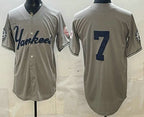 New York Yankees #7 Mickey Mantle Grey Fotopoulosg Without Name Limited Jersey