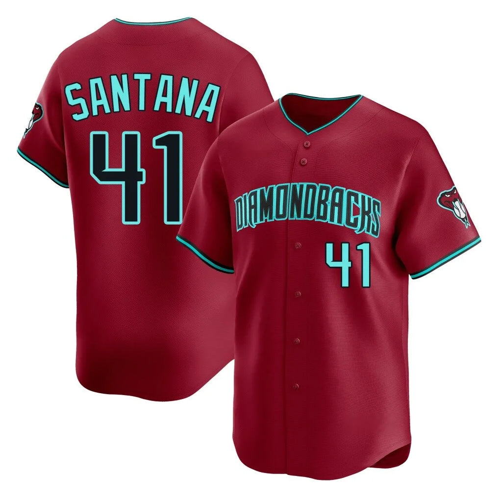 Arizona Diamondbacks #41 Carlos Santana Player Red Fotopoulosg Limited Home Game Stitched Jerseys