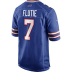 B.Bills #7 Doug Flutie Royal Fotopoulosg Game Retired Player Jersey