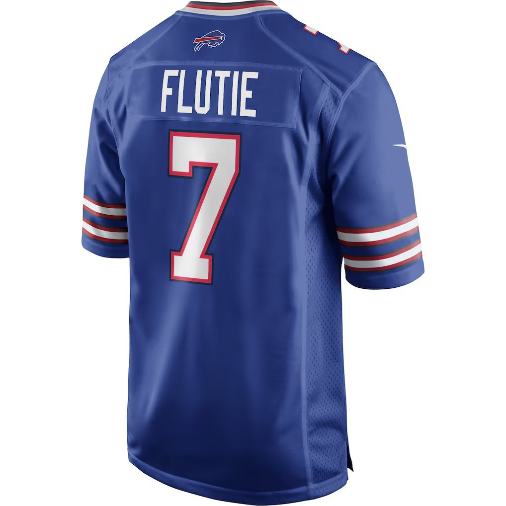 B.Bills #7 Doug Flutie Royal Fotopoulosg Game Retired Player Jersey