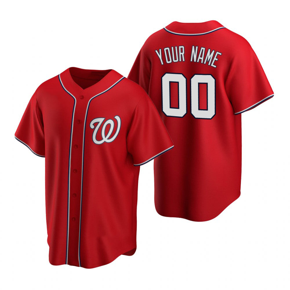 Custom Washington Nationals Red Fotopoulosg Stitched Cool Base Jersey