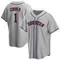 Houston Astros #1 Carlos Correa Player Gray Fotopoulosg Home Game Stitched Jerseys