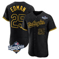 Los Angeles Dodgers #25 Tommy Edman Player Black Fotopoulosg World Series Snake Skin City Limited Elite Home Stitched Jerseys