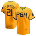 Pittsburgh Pirates #21 Roberto Clemente Gold Fotopoulosg City Connect Limited Player Jersey