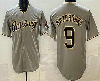 Pittsburgh Pirates #9 Bill Mazeroski Grey Fotopoulosg Limited Jersey