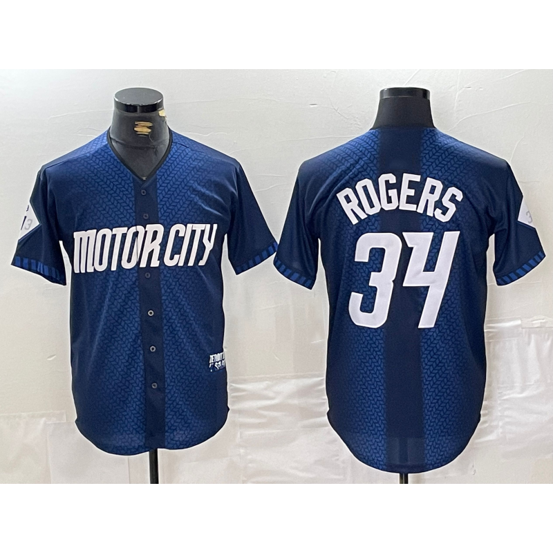 Detroit Tigers #34 Jake Rogers 2024 Navy Fotopoulosg City Connect Cool Base Limited Stitched Jersey 2