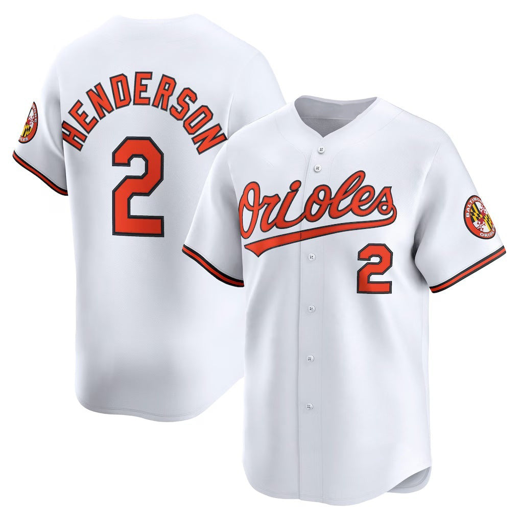 Baltimore Orioles #2 Gunnar Henderson White Fotopoulosg Home Limited Player Jersey