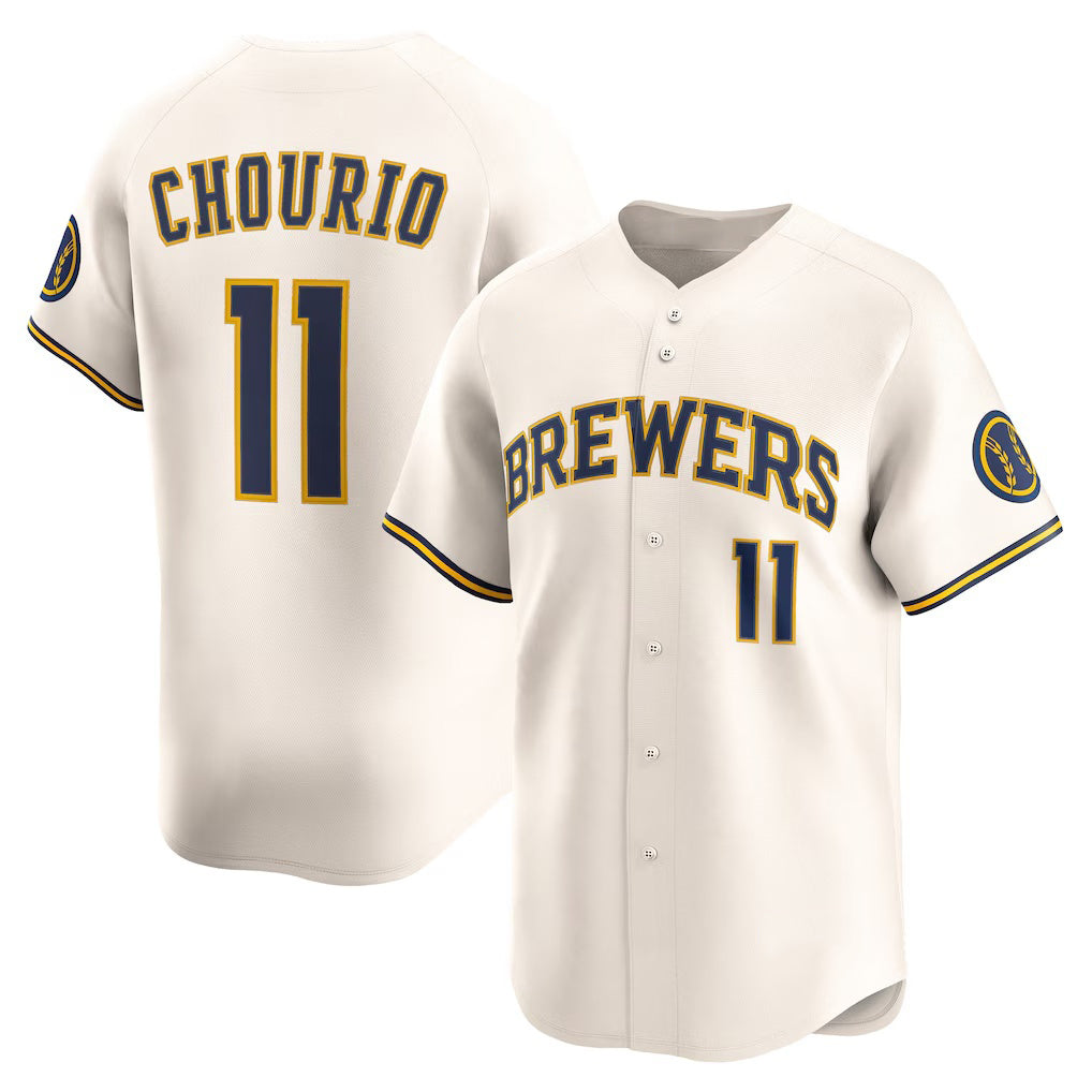 Milwaukee Brewers #11 Jackson Chourio Cream Fotopoulosg Home Limited Jersey